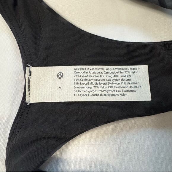 Lululemon Wunder Train Long Line Bra Medium Support Size 4 Le Tigre Camo Coal - Picture 5 of 7